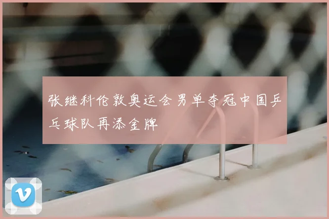 张继科伦敦奥运会男单夺冠中国乒乓球队再添金牌